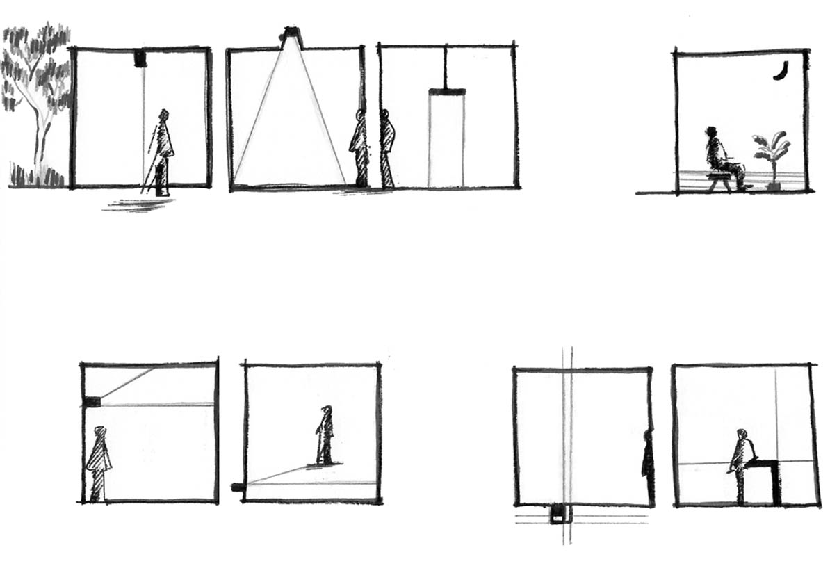 Architectural sketch of a spatial concept